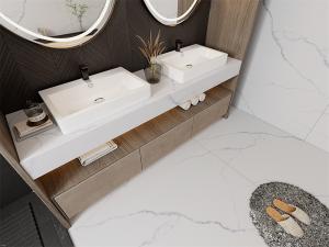 China Acid-Resistant Carrara Matt Sintered Stone Slab 1420x2700mm factory