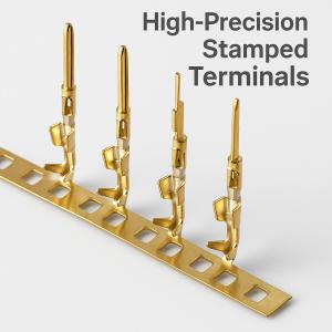 China High-Precision Brass Stamped Terminal Pins – Male Crimp Contacts for Connectors, Wire Harnesses, and Electrical Assemblies factory