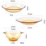 Restaurant Amber Microwave Heated Glass Tray Bowl Set