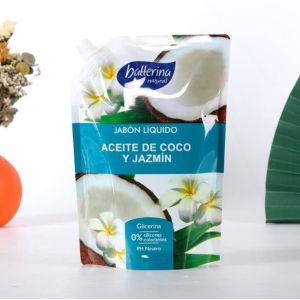 Liquid Plastic Stand Up Pouch With Spout CMYK Print Customized pattern