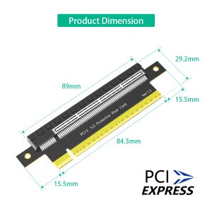 PCI-E 5.0 16X Extender Riser Card Adapter 256Gbps Black