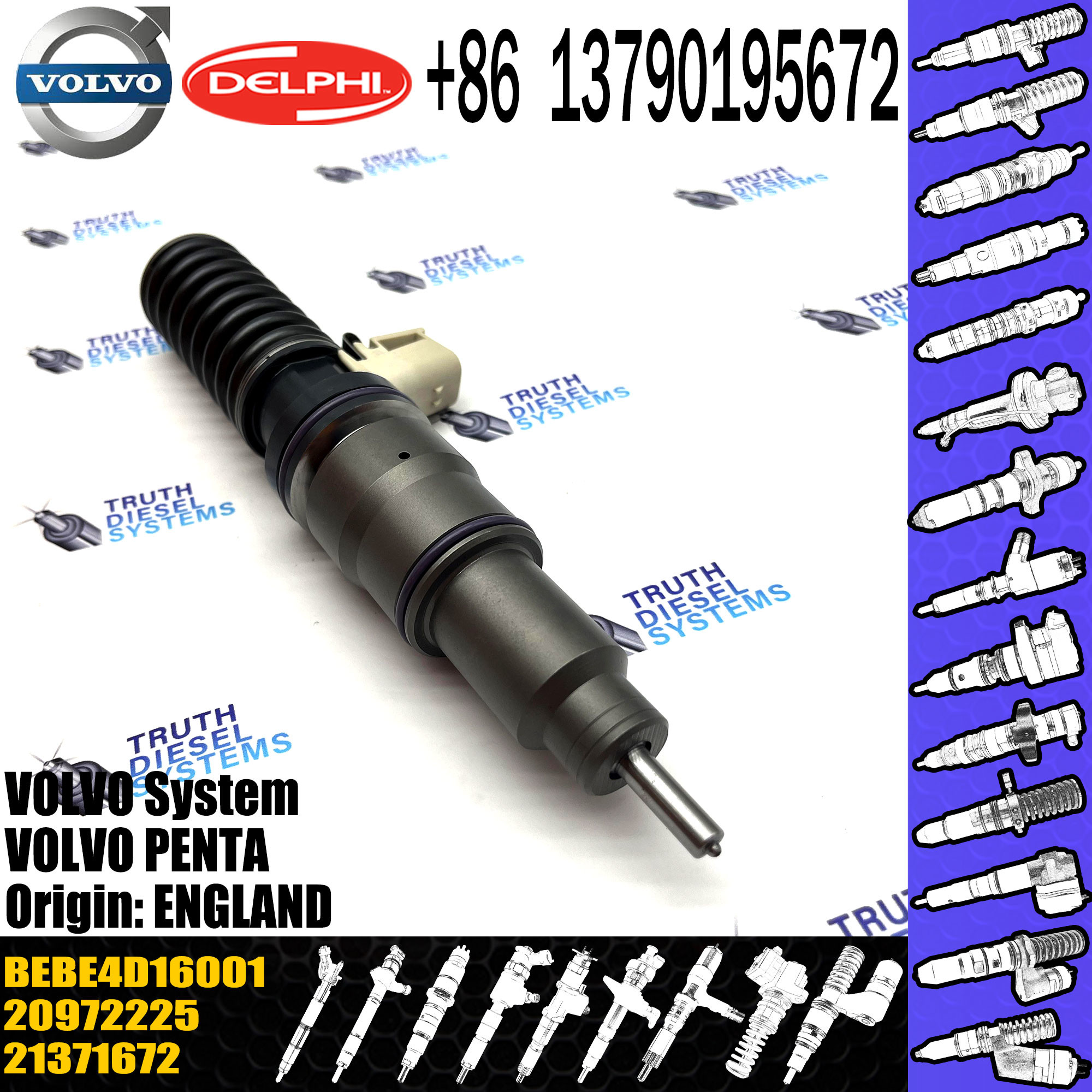 D13F Engine Parts Diesel inyector Fuel Injector Assembly BEBE4D08001 BEBE4D16001 BEBE4D24001 21371672 For VOL MD13 LOW