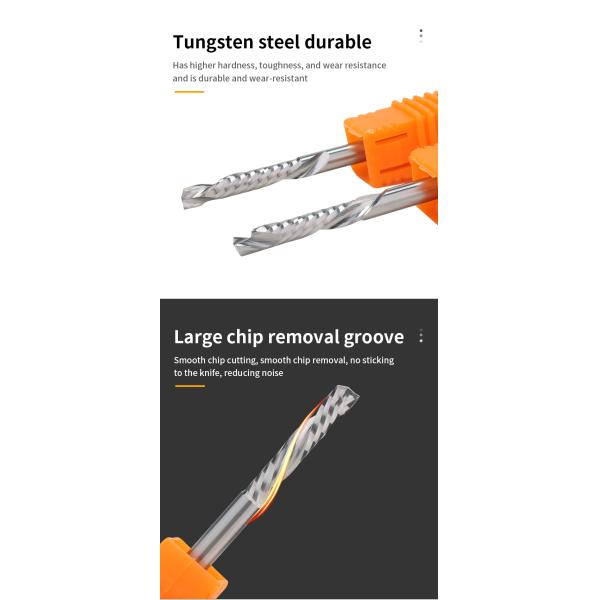YingBa Factory Customization up Down Cut Compression Router Bit Cnc Tools One Flute Spiral End Mill Tools for Wood