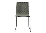 Outdoor Restaurant Iron Light Green Dining Metal Rope Chair For Patio