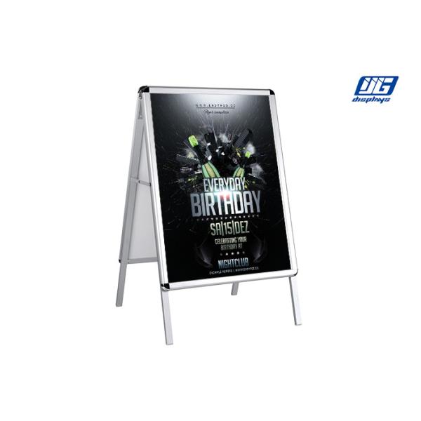 China Double Side Illumination Sign Holder With Silver Snap Frame Round Corner factory