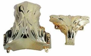 China PP Plastic Coffin Corner 1# In Light Gold Color With Steel Bar And Lift Heavy Weight Casket factory
