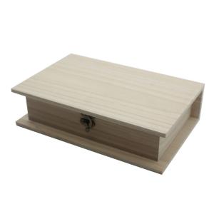 China 7.5cm Unfinished Paulownia Wooden Box With Lid For Collectible factory