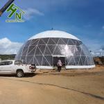 8m Geodesic Dome Tent Double Glass Door Clear Bay Window For Event