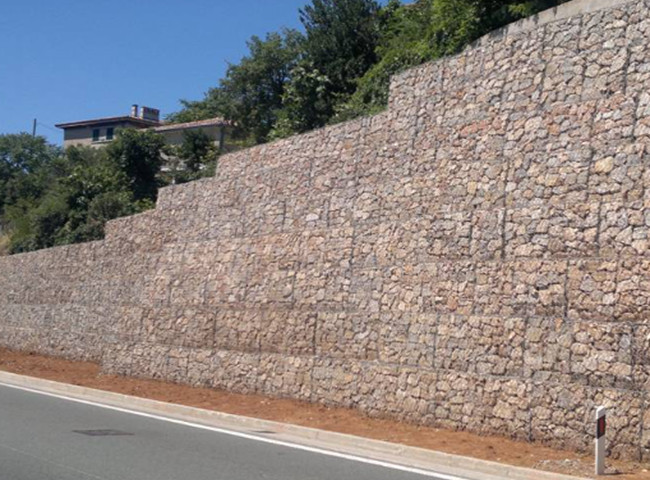 Triple Twist Hexagonal Woven Mesh Fabric Gabion Baskets Simply Filled With Natural Stone For Channels