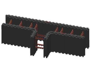 China Black Insulated Concrete Forms Straight Board 90 Corner T Shape Icfs Wall Build Blocks factory