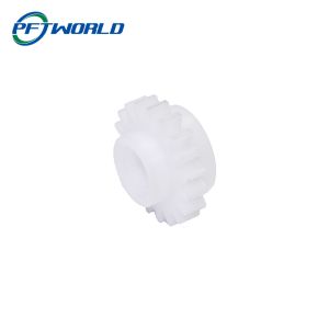 China Precision Plastic Accessories, Injection Molding, White PA Gear on sale