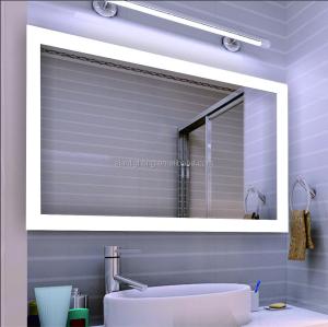 China Hotel Must Have Large Wall Mounted Bathroom Mirror With Light And 50/60HZ Voltage factory