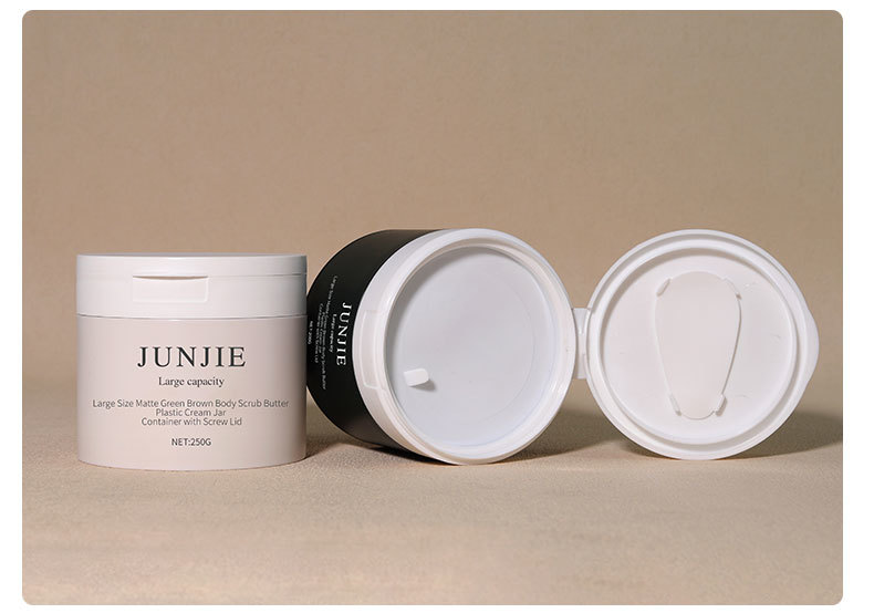 Flip-top PP 200ml Cosmetic Jar Plastic Cotton Pad Jar Skincare Container Set