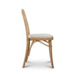 Classic Solid Wood Frame Dining Chair in Black Rattan for Living Restaurant