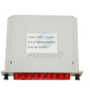 China 1x8 Rack Mount Passive Gpon Fiber Optic Splitter Box FC PLC factory