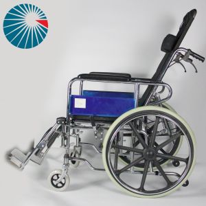 Solid Multi - Functional High Backrest Foldable Wheelchair With Commode