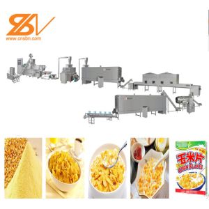 110KW Breakfast Cereal Maize Flakes Making Machine Low Electric Cost