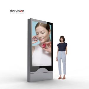 China 65 Inch Indoor Digital Signage 700nits Floor Mount LCD Advertising Kiosk factory