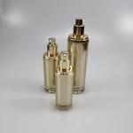 30ml 50ml 110ml Cylinder Acrylic Gold Emulsion Bottle with Pump Sprayer Sealing