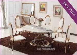 China Luxury Gold Stainless Steel Dining Table with Chair For Sale (YS-4) factory