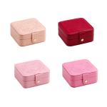 12*12*5.5cm Portable Travel Jewelry Case Debossing Finish With Removable