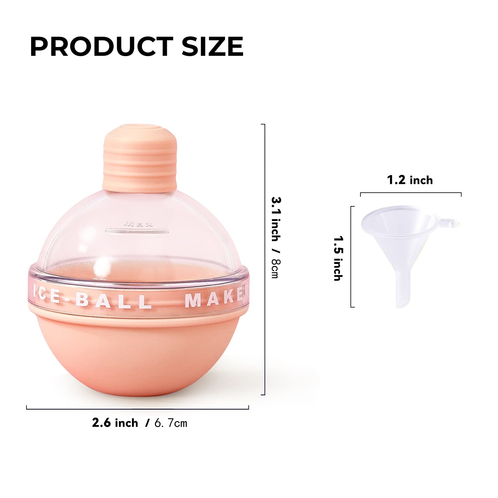 2.5 Inches Silicone Ice Molds Cocktails Whiskey Ice Ball Maker