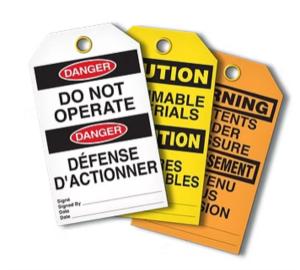 China Custom PVC Warning Tag Plastic Waterproof Safety Warning Tag factory