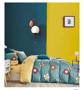 China New Arrival Yellow Cyan Reactive Print 100% Pure Cotton Duvet Cover Bedding Sets factory
