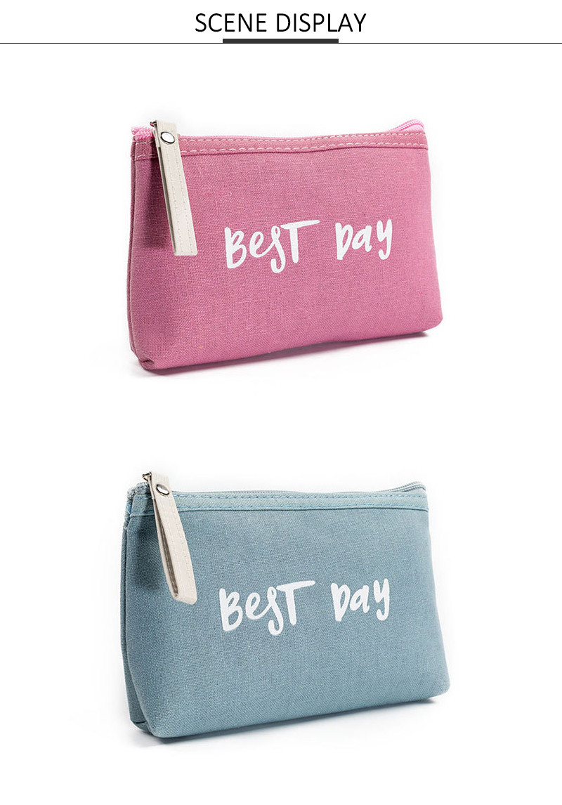 High Quality Pure Color Recycled Portable Travel Zipper Cosmetic Bag