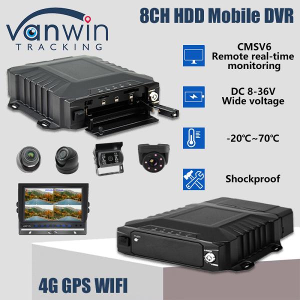8 Channel 4G Wifi 1080P HDD Mobile DVR Vehicle Surveillance AHD Real Time View