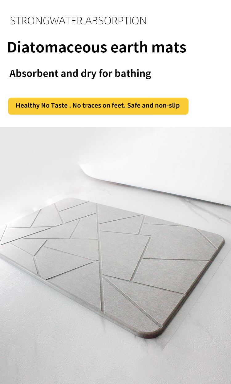Quick Drying Diatomaceous Earth Shower Mat Modern Design for Super Absorbent Bathroom