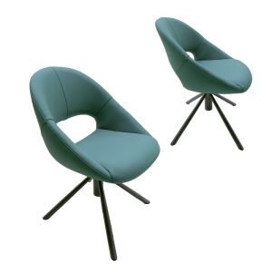 Silicone Leather Swivel Side Chair , Modern Elegant Swivel Chair