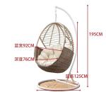 19x1.2mm Birds Nest Egg Chair Outdoor PE Rattan Swing Chair Hotel Garden Hanging