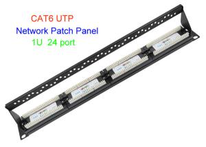 China 1U 19 Inch UTP Copper Lan Cable 2U CAT5E CAT6 24 48 Port RJ45 Network Patch Panel factory