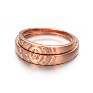 China 18K Rose Gold Daimonds Couple Wedding Band Ring  (GDR009) on sale