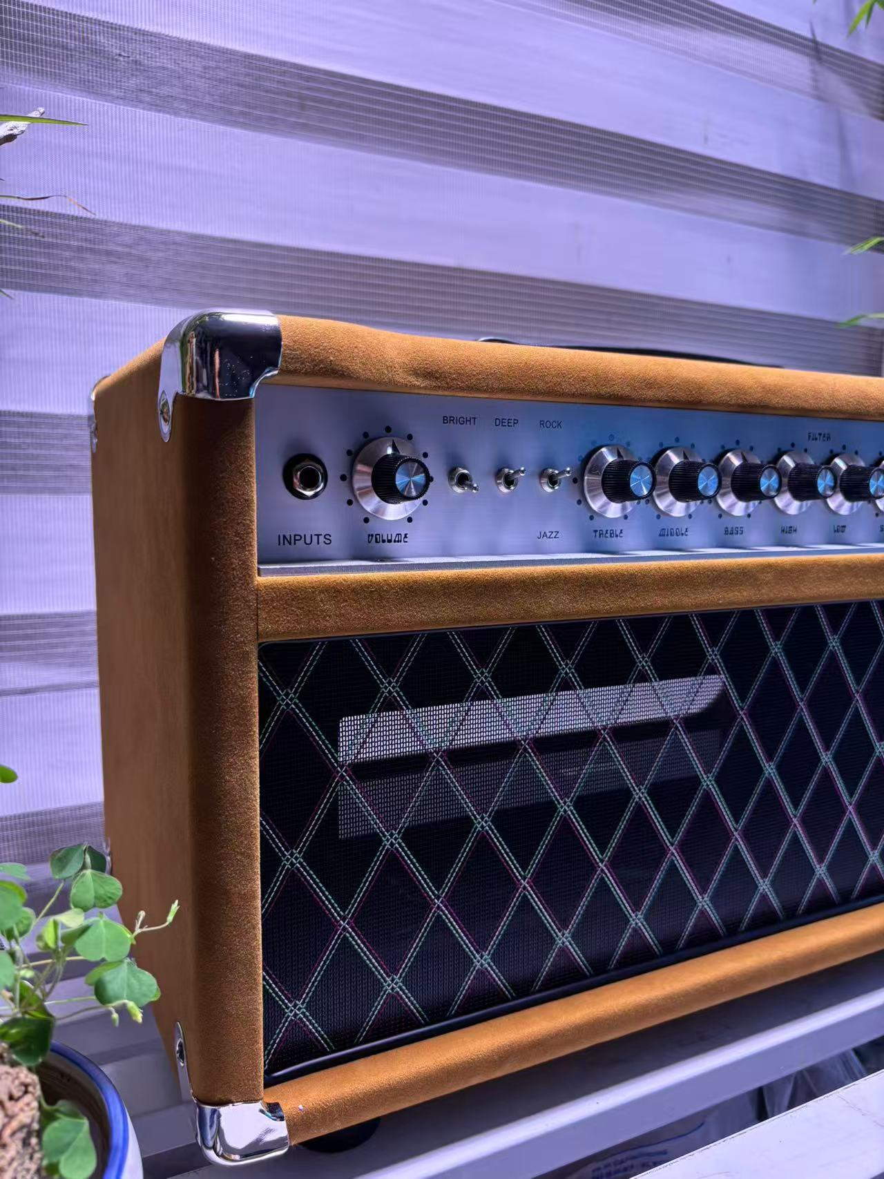 Custom Dumble CLONE Steel String Singer Head 20W 50W 100W with Suede Brown Color, Grand Amplifier SSS Model