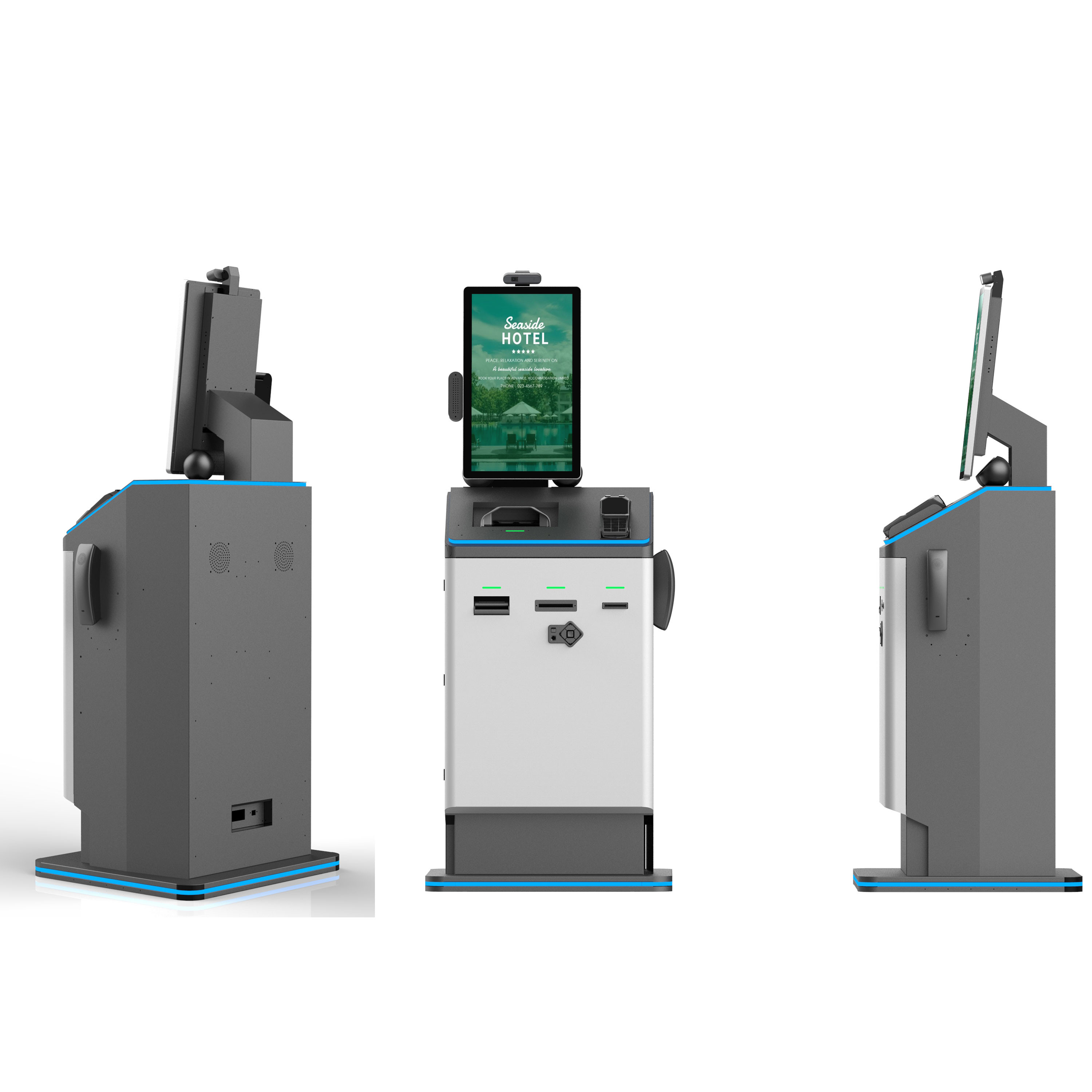 OEM Self Check In Hotel Kiosk With Passport Scanner Room Card Encoder