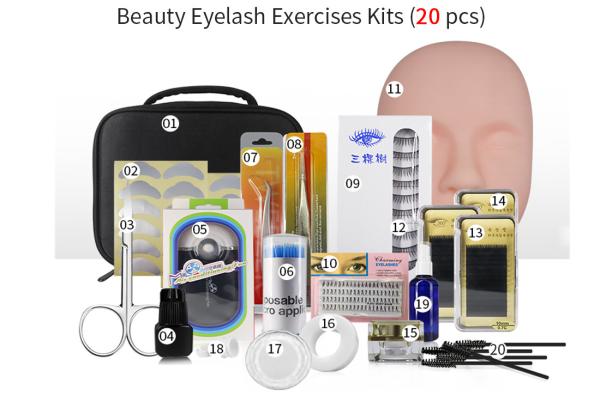 Factory Price Eyelashes Extension Practice Exercise Set, Professional Head Model