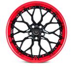 Red Lip Gloss Spoke 3 Piece Forged Wheels Alloy Rims 5X114.3 5X108 For Ferrari