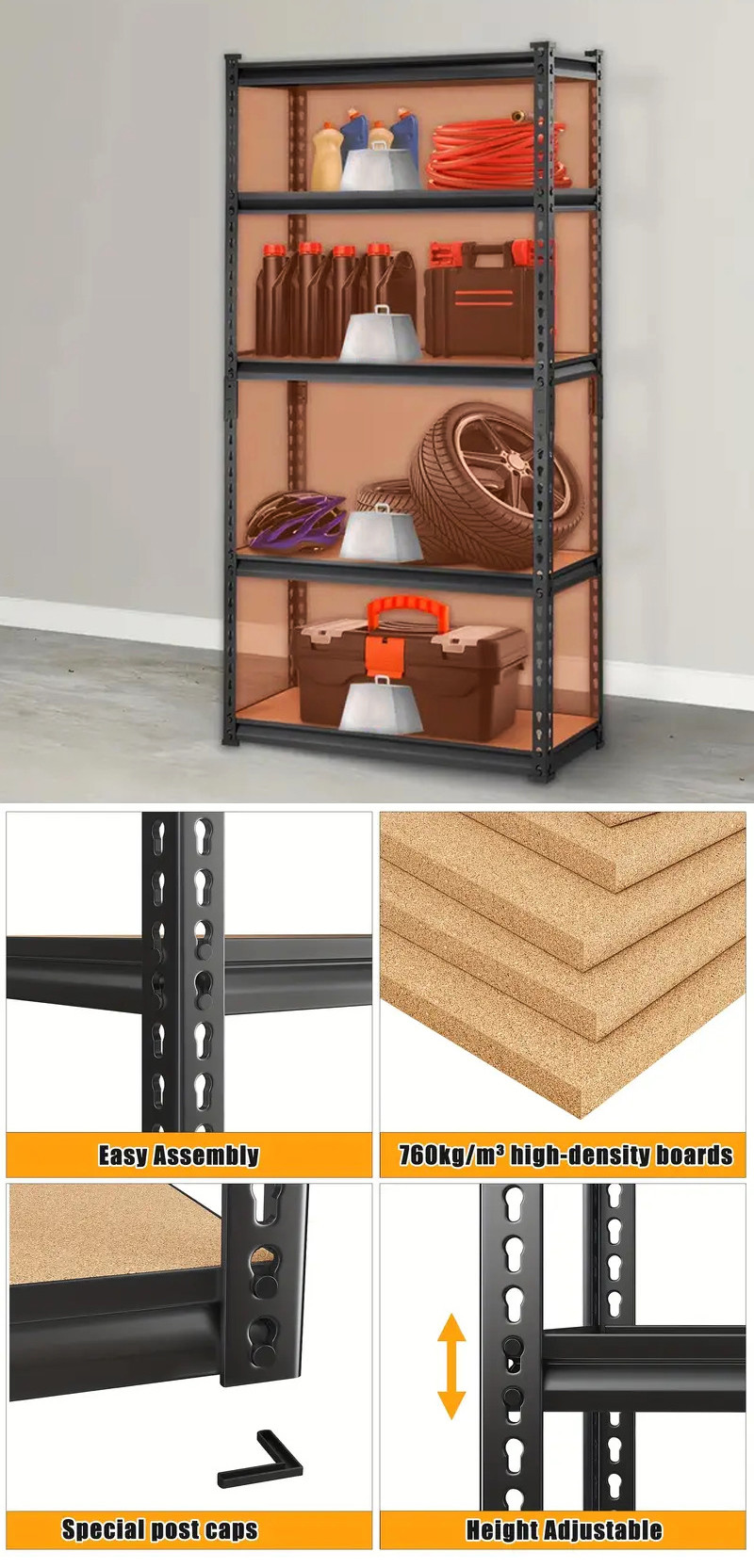 Effortless Storage Solution Boltless Steel Rack With 4-8 Shelves Warehouse Racking