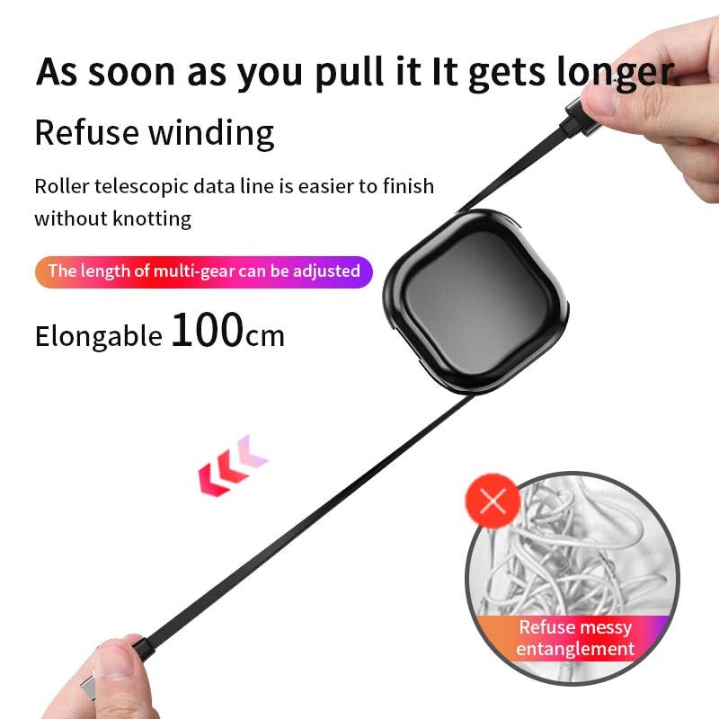 Custom Retractable OD 3.5mm Magnetic Data Cable 3A Fast Charging