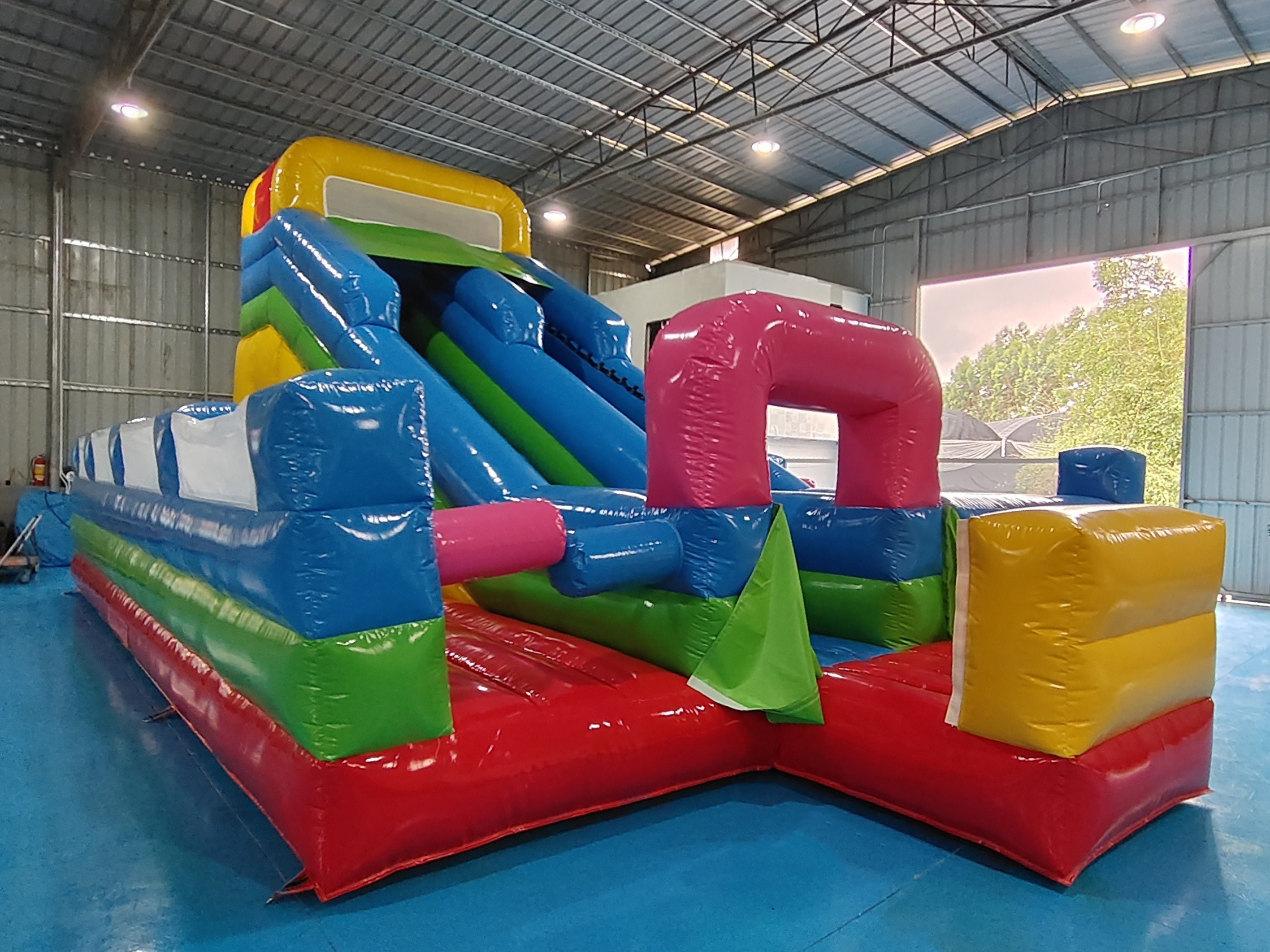 High Quality Commercial Outdoor Giant Inflatable Fun City Jumping House With Slide Inflatable Playground For Kids