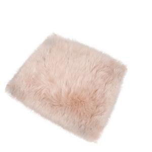 China OBLONG Artificial Sheepskin Cushion Pads Pink Square For Seat factory
