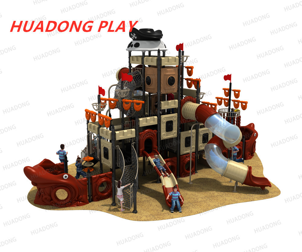 Pirates Ship Series Playground Equipment Slides , Child Play Slide For Outdoor