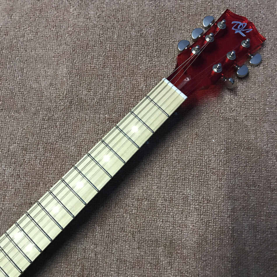 High quality LED light acrylic electric guitar maple fingerboard, free shipping