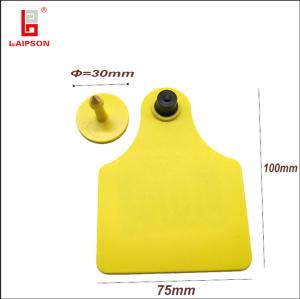 China 100mm Tamperproof Rfid Uhf Cattle Bovine Ear Tag With 6 Meters Range factory