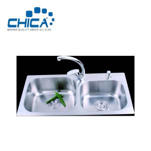 China SUS304 Stainless Steel Kitchen Sink Double Bowl Kitchen Sink Press Kitchen Sink For RV factory
