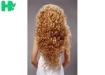 Heat Resistant Long Curly Synthetic Wigs No Lace Dark Blonde For White Women