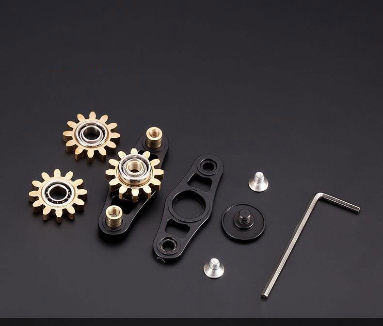 Stress Relief Toys Three Tooth Linkage Pure Copper Gyroscope Spinner for Adults' Anxiety