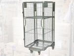 Nesting Metal Cage Trolley Colorful Powder Coating Rolling Cage Cart